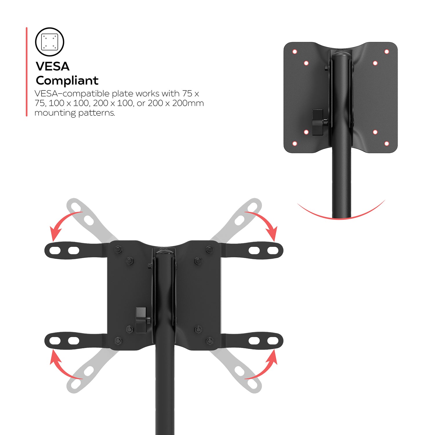 CTA Digital ADD-DMHA Height-Adjustable Floor Stand for 13-42 Inch Monitors
