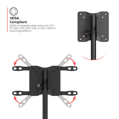CTA Digital ADD-DMHA Height-Adjustable Floor Stand for 13-42 Inch Monitors