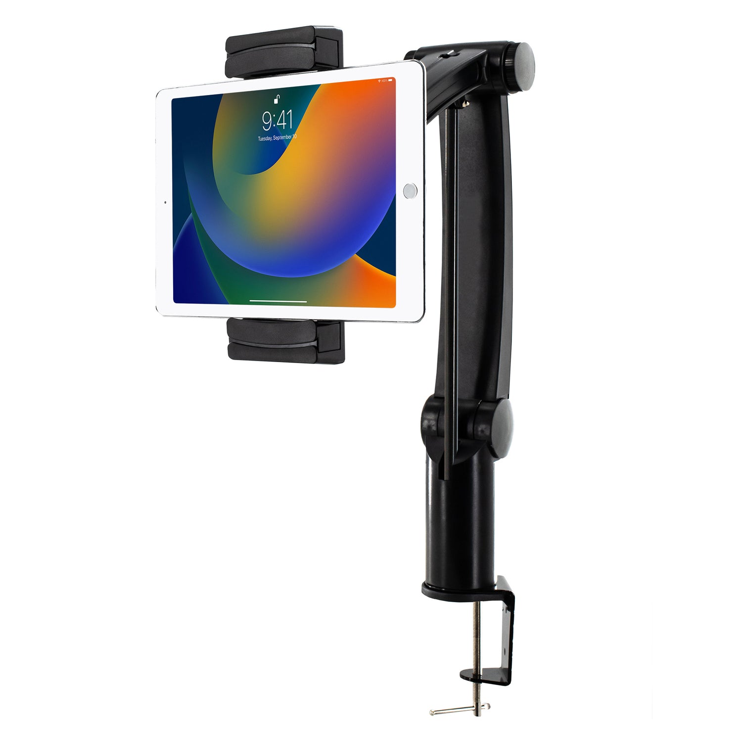 CTA Digital Uni Locking Tablet Mount Clamp with Adjustable Arm and C-Clamp for 7-13 Inch Devices