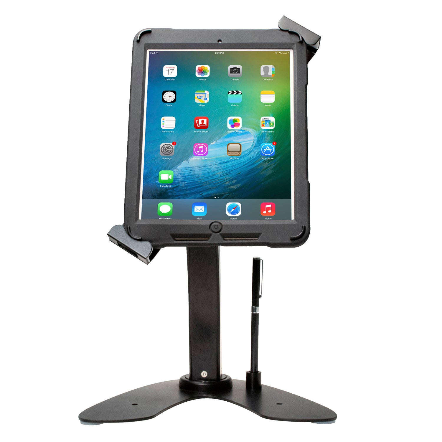 CTA DIGITAL IPD 7-13 Inch Universal Secure Tablet Kiosk Stand with Lock and Anti-Theft Cable