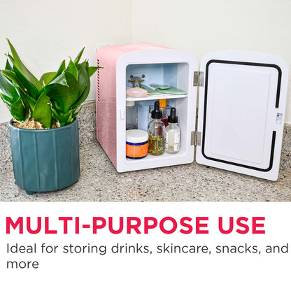 Frigidaire EFMIS149-PINK-COM 4 L Portable Mini Fridge with Can Holder, Pink
