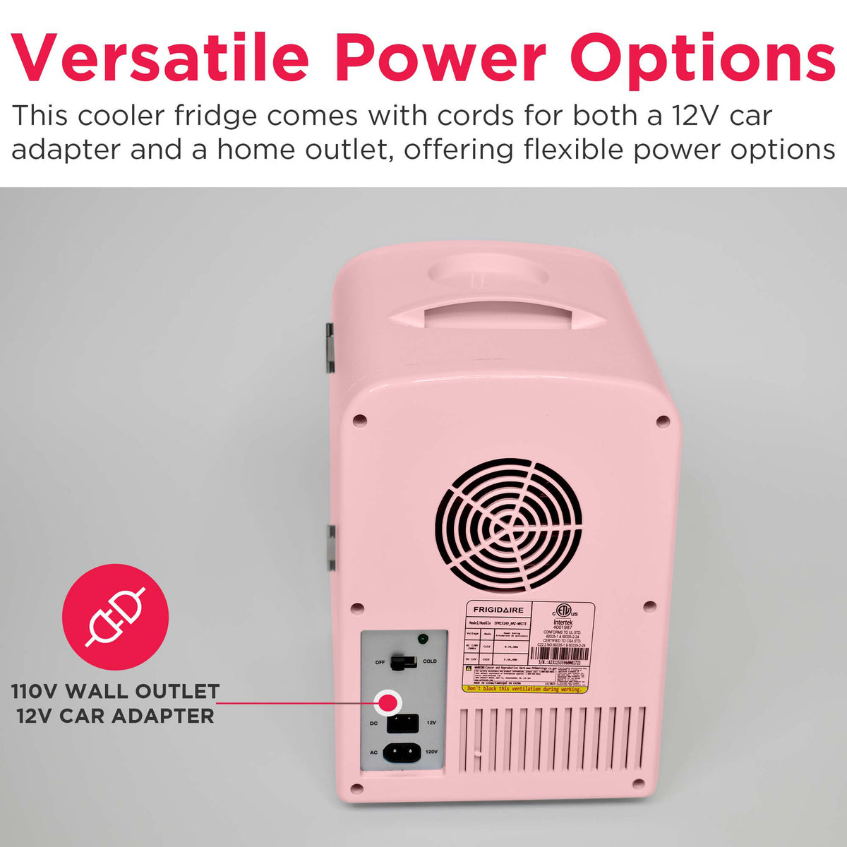 Frigidaire EFMIS149-PINK-COM 4 L Portable Mini Fridge with Can Holder, Pink