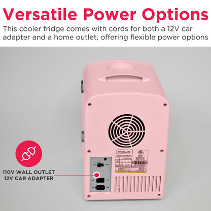 Frigidaire EFMIS149-PINK-COM 4 L Portable Mini Fridge with Can Holder, Pink