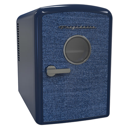Frigidaire EFMIS199-INDIGODENIM 6L Retro Portable Mini Fridge Cooler, Indigo Denim