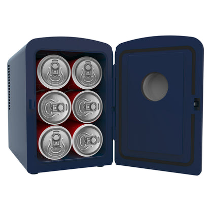 Frigidaire EFMIS199-INDIGODENIM 6L Retro Portable Mini Fridge Cooler, Indigo Denim
