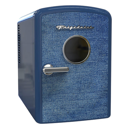 Frigidaire EFMIS199-INDIGODENIM 6L Retro Portable Mini Fridge Cooler, Indigo Denim