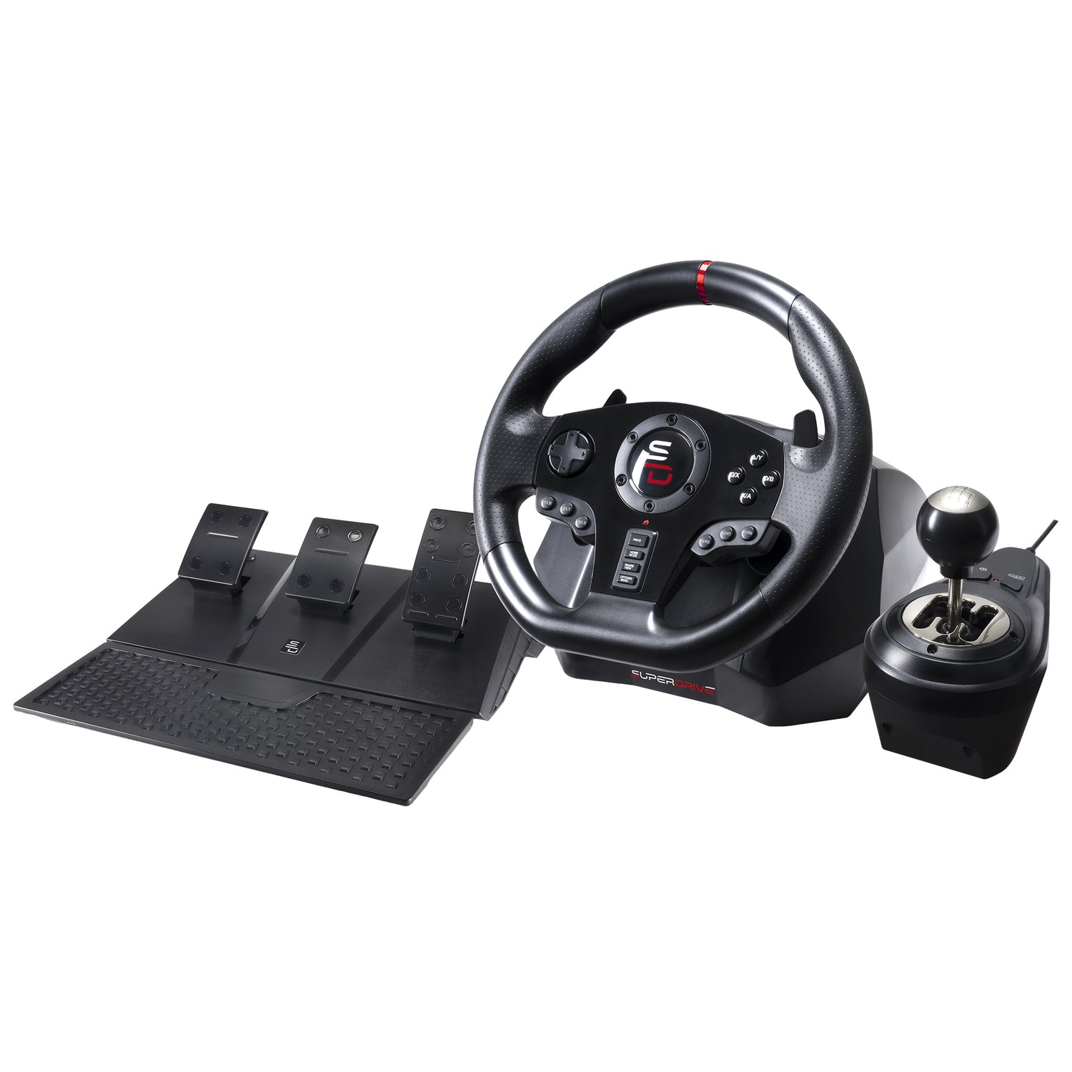 SUBSONIC GS 850-X Racing Wheel with 11-Inch Diameter, Dual-Material Grip, and 6-Speed Gear Shifter for PS4 and Xbox Series X/S