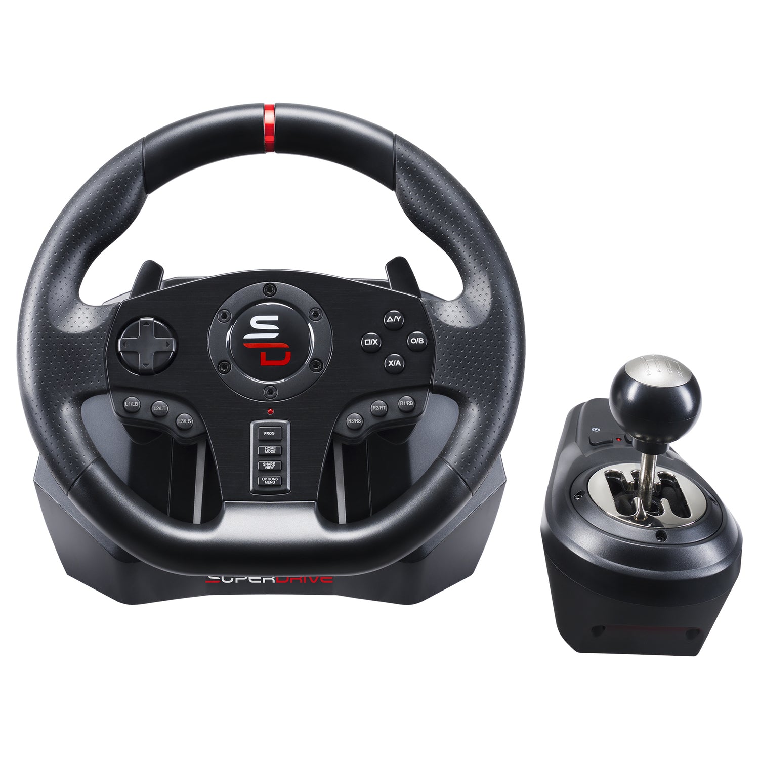 SUBSONIC GS 850-X Racing Wheel with 11-Inch Diameter, Dual-Material Grip, and 6-Speed Gear Shifter for PS4 and Xbox Series X/S