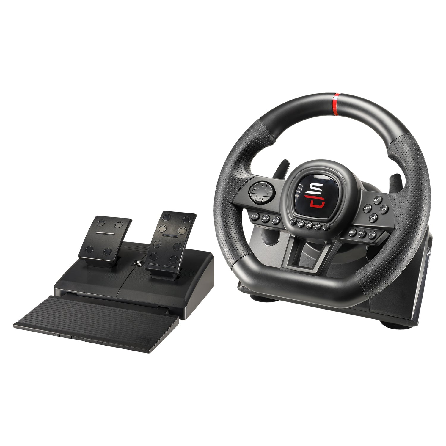 SUBSONIC SV 650 Racing Wheel with Pedals – Wired Gaming Steering Wheel for PS4, Xbox One, Nintendo Switch, and PC