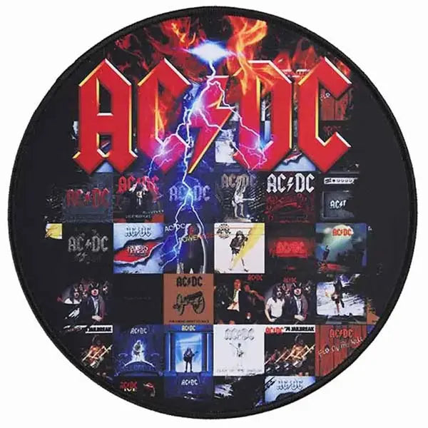 SUBSONIC AC/DC Gaming Mouse Pad - 11.8-inch Round, Water-Resistant, Non-Slip Base