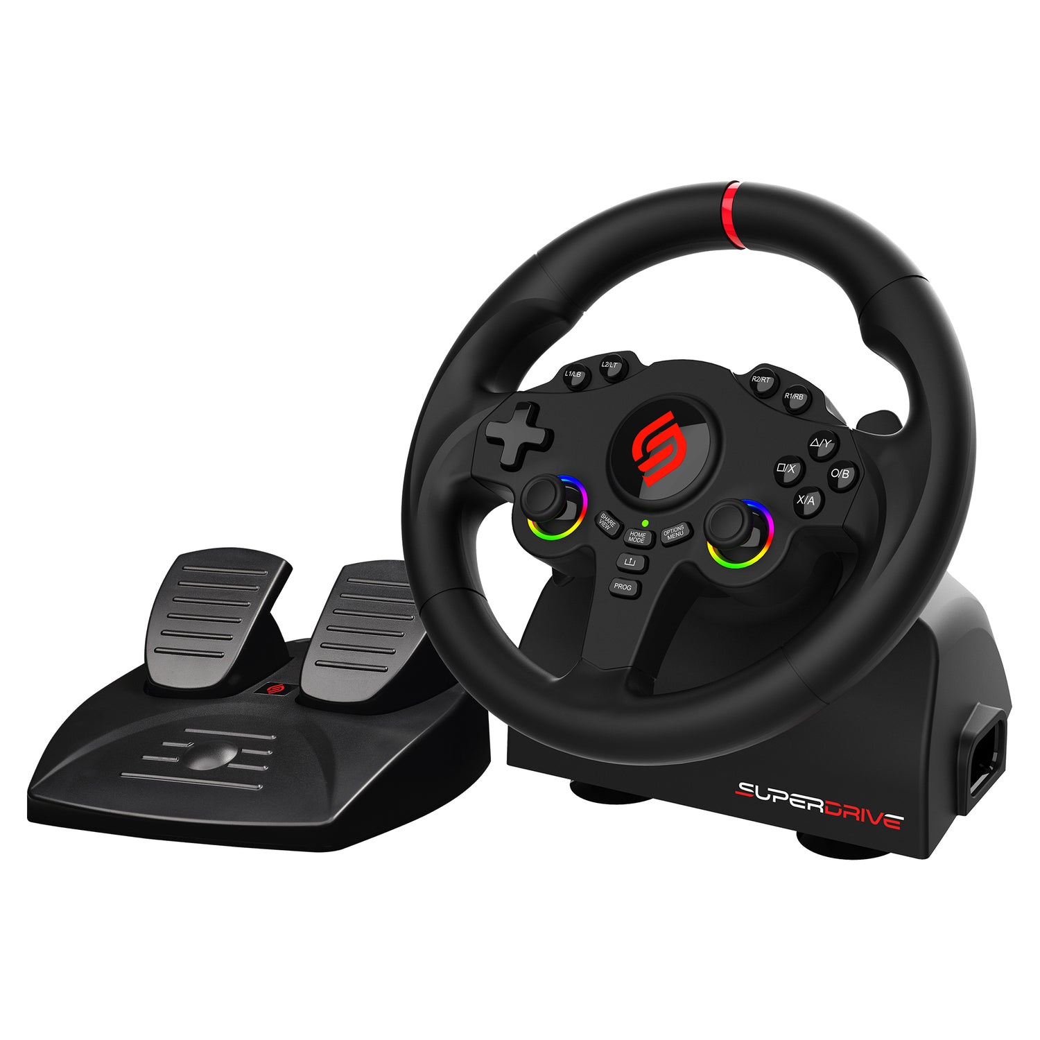 SUBSONIC 220 RS Racing Wheel with 3-Spoke Wired Design for PS4, Xbox One, Nintendo Switch, and PC