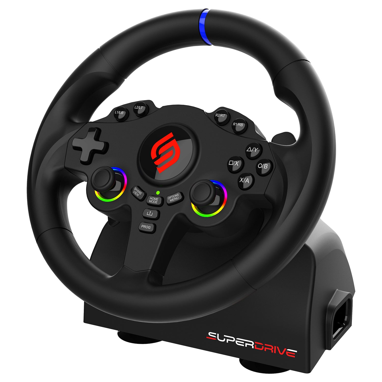 SUBSONIC 220 RS-5 Racing Wheel for PS5 and PC – 8.6-inch Wired Steering Wheel with Dual Vibration, RGB LEDs, and Programmable Controls
