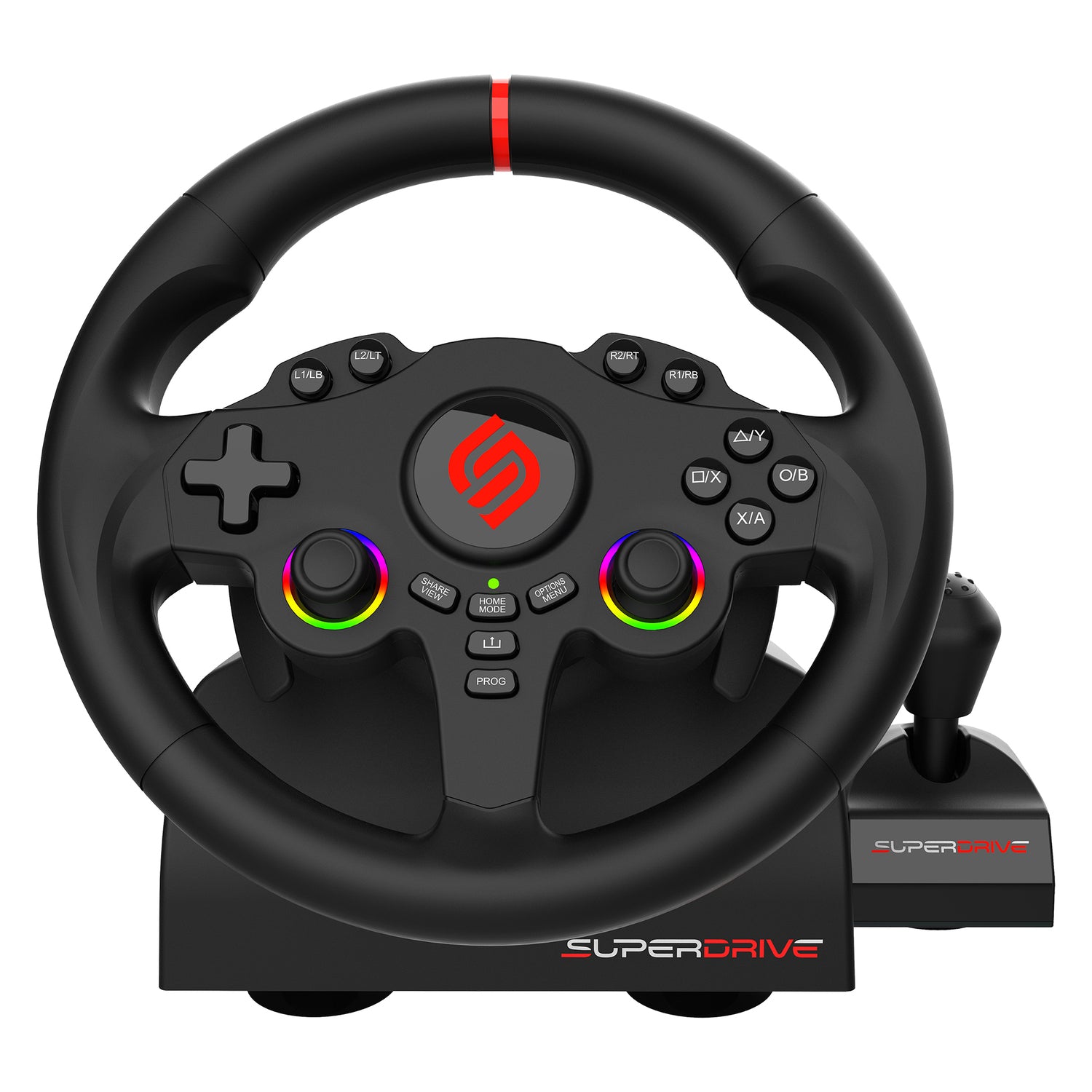 SUBSONIC 220RS-X Racing Wheel with 11-Inch Diameter and Dual Vibration Motors for PS4, Xbox, Switch, and PC
