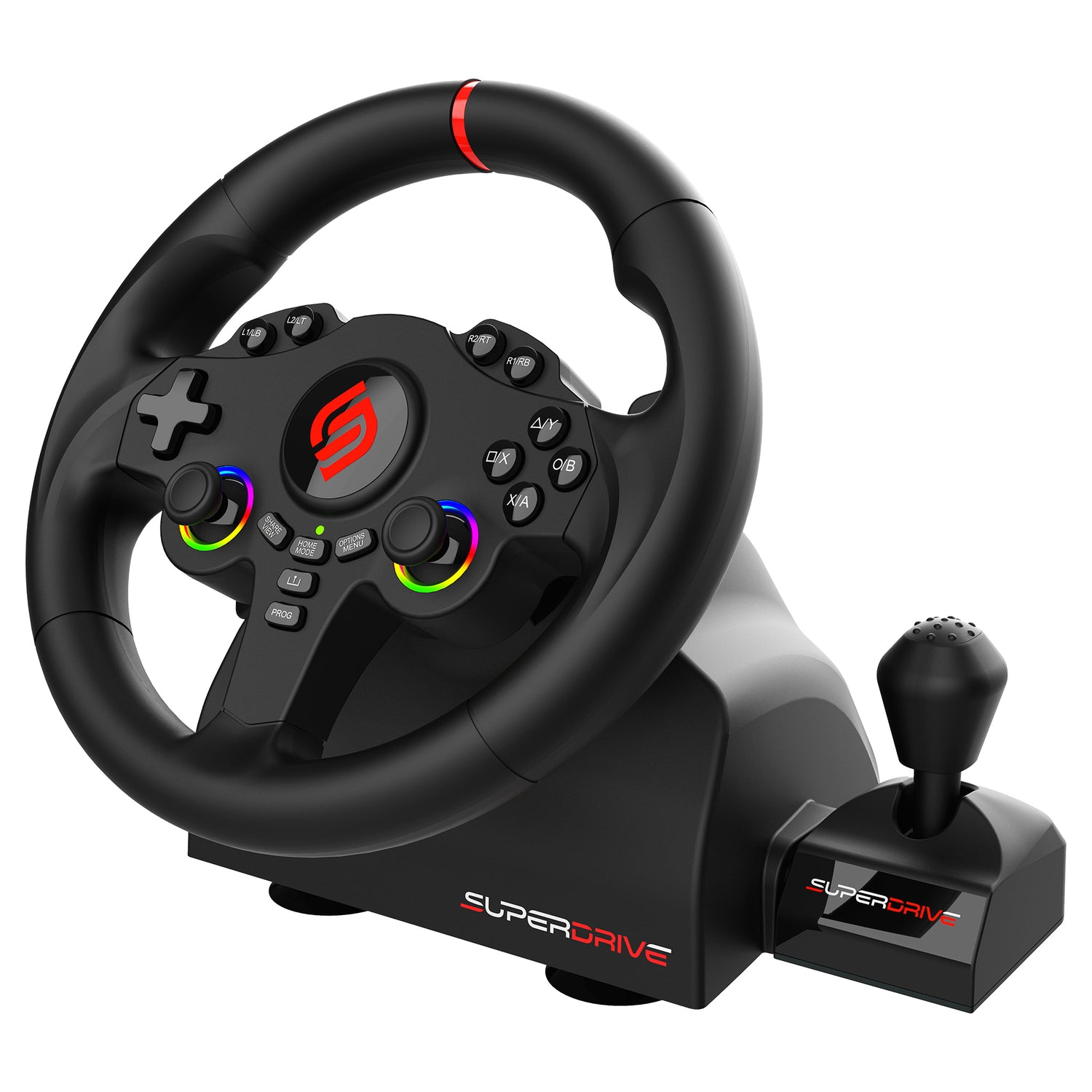 SUBSONIC 220RS-X Racing Wheel with 11-Inch Diameter and Dual Vibration Motors for PS4, Xbox, Switch, and PC
