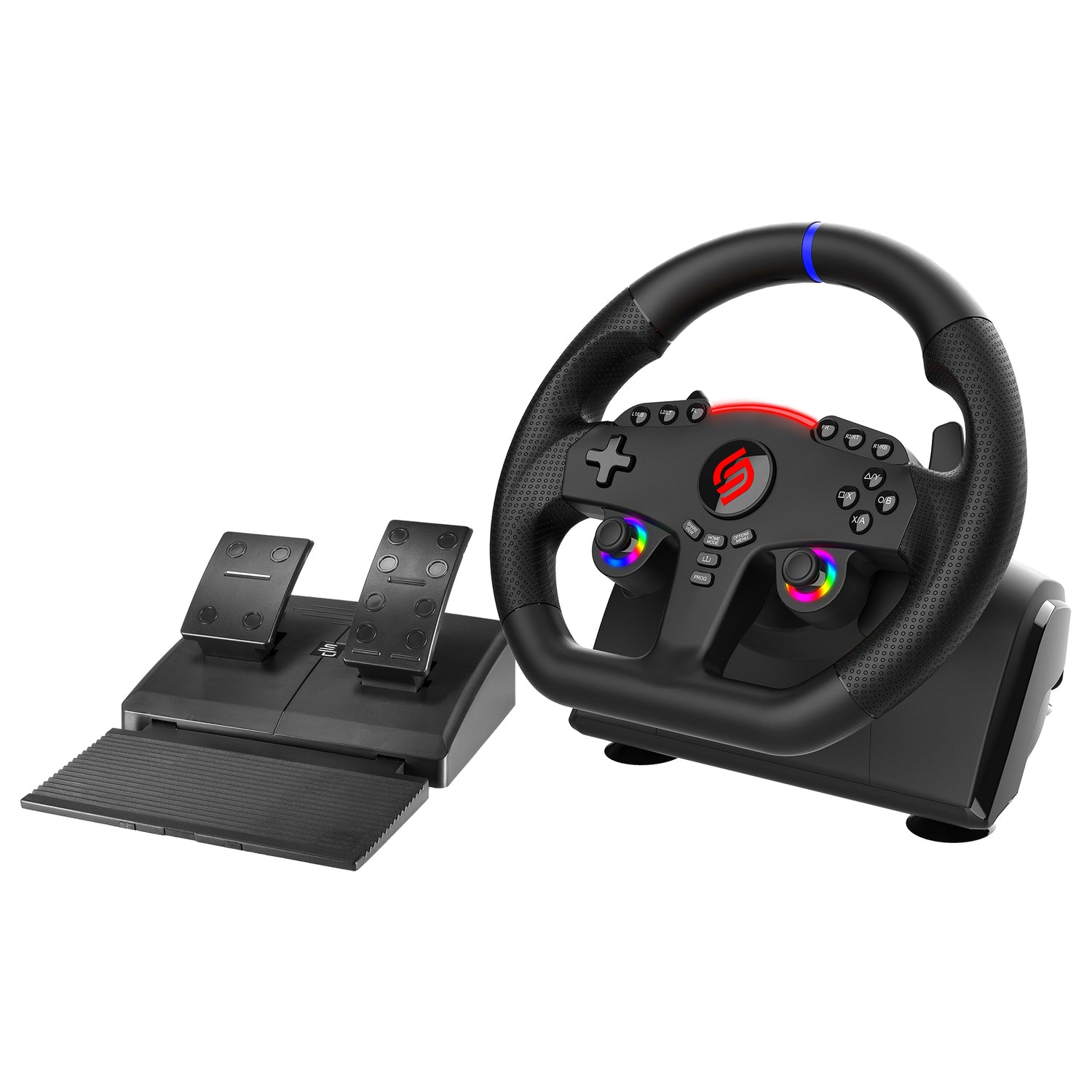 SUBSONIC 270-GT 5 Racing Wheel for PS5 and PC - 11-inch Wired Steering Wheel with Dual Vibration and RGB LEDs