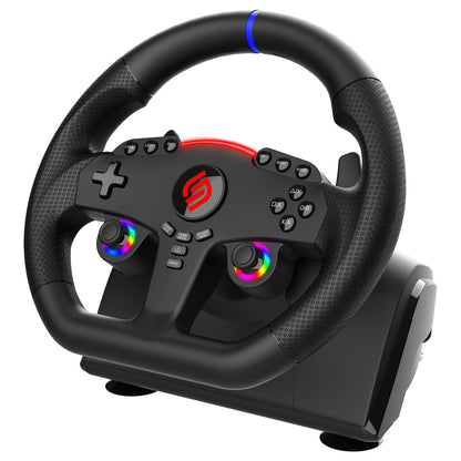 SUBSONIC 270-GT 5 Racing Wheel for PS5 and PC - 11-inch Wired Steering Wheel with Dual Vibration and RGB LEDs