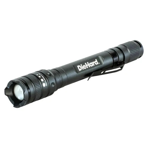 DIEHARD 2AAA Twist Focus Aluminum Flashlight – Compact, Durable, and Bright