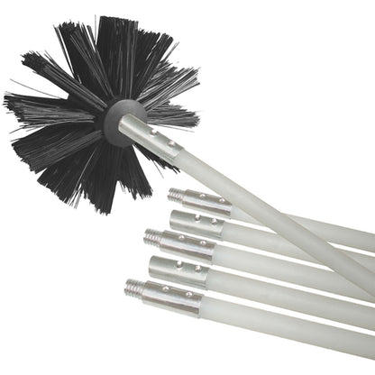 Deflecto DVBRUSH12K/6 12 ft Dryer Duct Cleaning Kit with Synthetic Brush and Connecting Rods