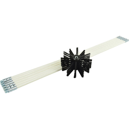 Deflecto DVBRUSH12K/6 12 ft Dryer Duct Cleaning Kit with Synthetic Brush and Connecting Rods
