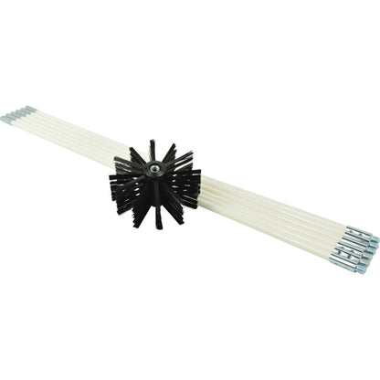 Deflecto DVBRUSH12K/6 12 ft Dryer Duct Cleaning Kit with Synthetic Brush and Connecting Rods
