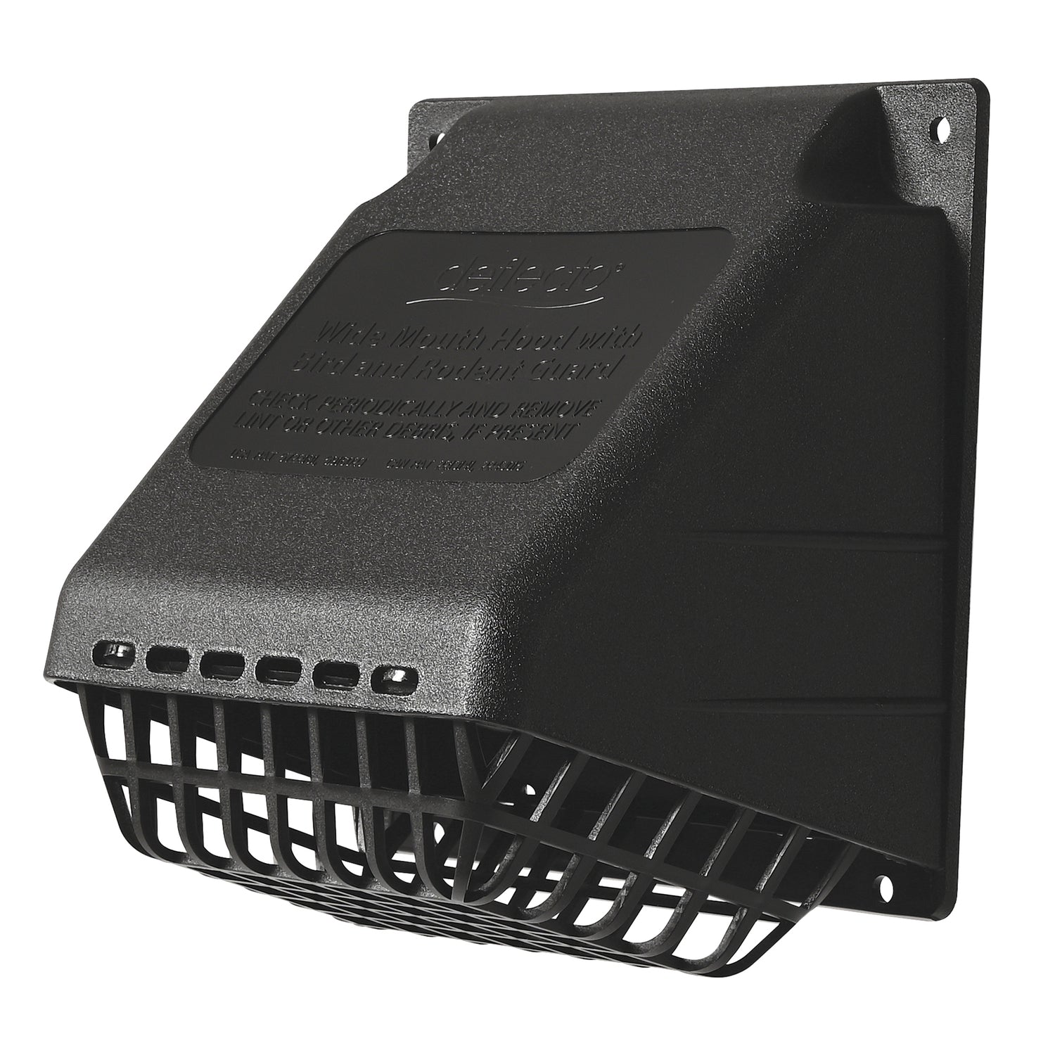 DEFLECTO HR4BLK/24 Black Vent Hood for 4-inch Ducts