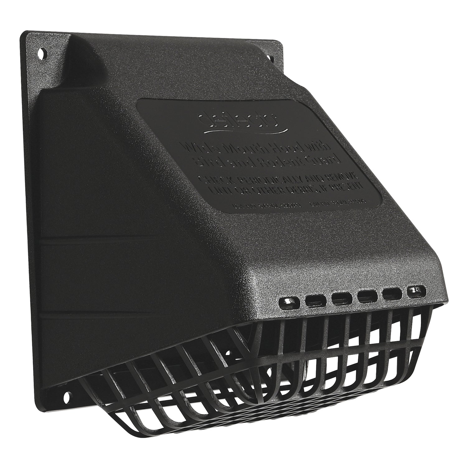 DEFLECTO HR4BLK/24 Black Vent Hood for 4-inch Ducts