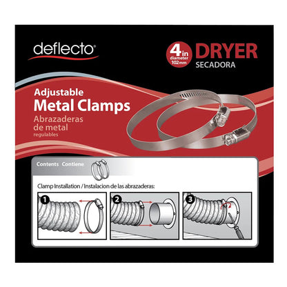 DEFLECTO 4X4-1/2 Inch Worm Drive Clamp Pack of 2
