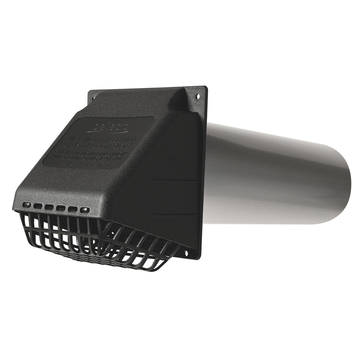Deflecto RVHABLK4 4-inch Weather-Resistant Vent Hood with Bird Guard and Damper