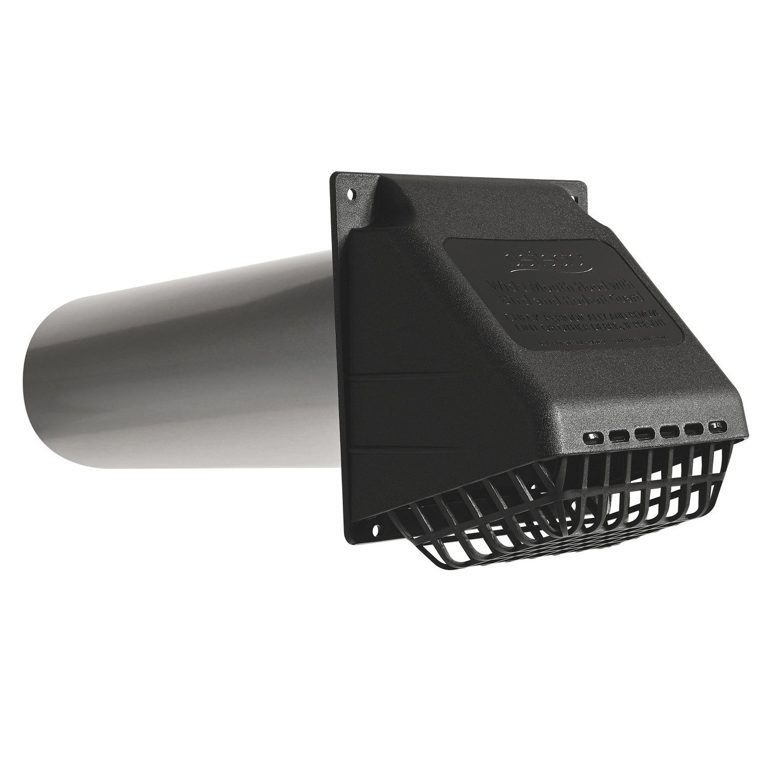 Deflecto RVHABLK4 4-inch Weather-Resistant Vent Hood with Bird Guard and Damper