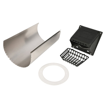 Deflecto RVHABLK4 4-inch Weather-Resistant Vent Hood with Bird Guard and Damper
