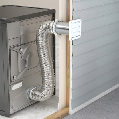 Deflecto SPRFLEX 8ft Dry Vent Kit - Flexible Dryer Vent Duct with Hood, Pipe, and Collar