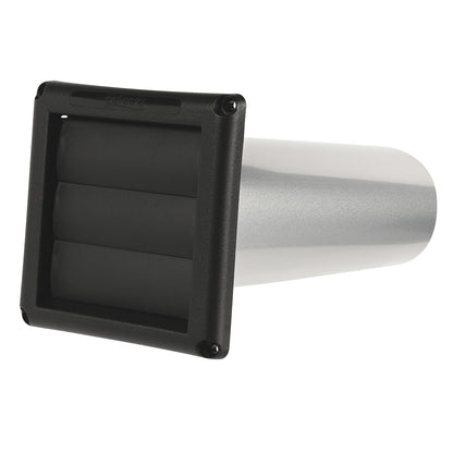 Deflecto Supurr Vent Assembled (Part Number SVHABLK4) - Durable 3-Louvered Weather-Resistant Vent Hood with Aluminum Pipe