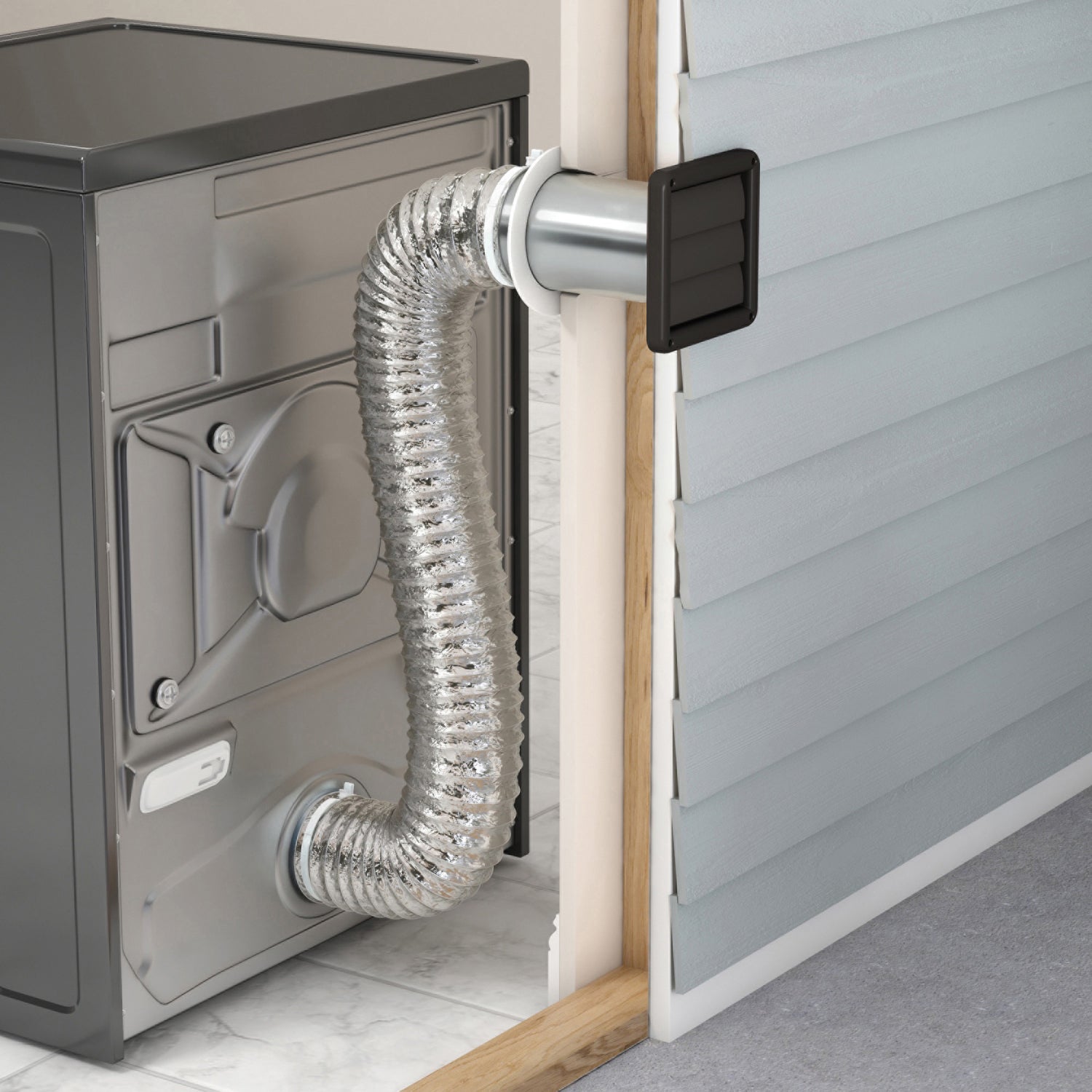 Deflecto Supurr Vent Assembled (Part Number SVHABLK4) - Durable 3-Louvered Weather-Resistant Vent Hood with Aluminum Pipe