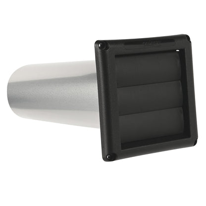 Deflecto Supurr Vent Assembled (Part Number SVHABLK4) - Durable 3-Louvered Weather-Resistant Vent Hood with Aluminum Pipe