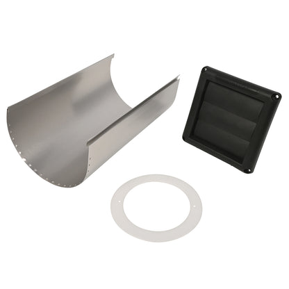 Deflecto Supurr Vent Assembled (Part Number SVHABLK4) - Durable 3-Louvered Weather-Resistant Vent Hood with Aluminum Pipe