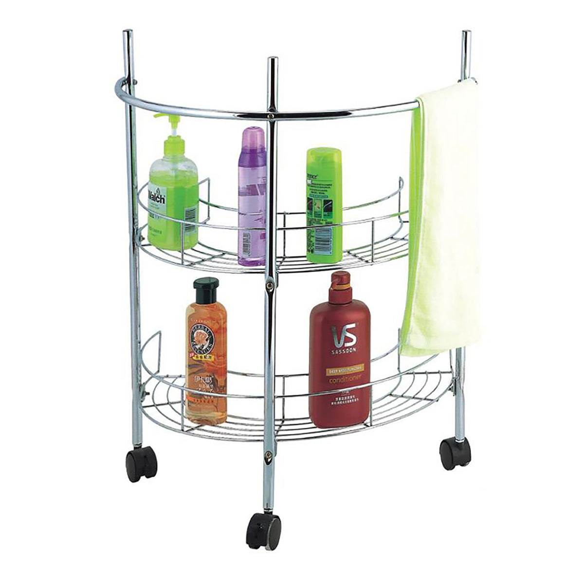 EUROHOME EW191 Chrome Bathroom Basin Rack with Wheels