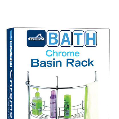 EUROHOME EW191 Chrome Bathroom Basin Rack with Wheels