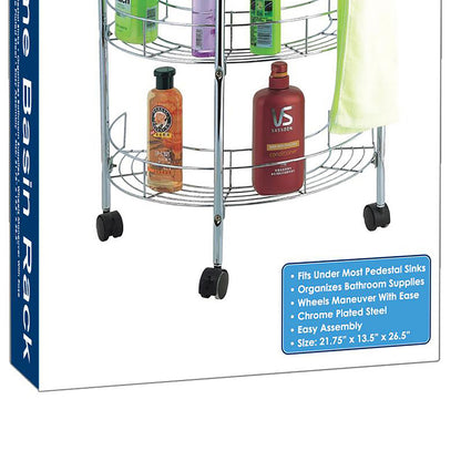 EUROHOME EW191 Chrome Bathroom Basin Rack with Wheels