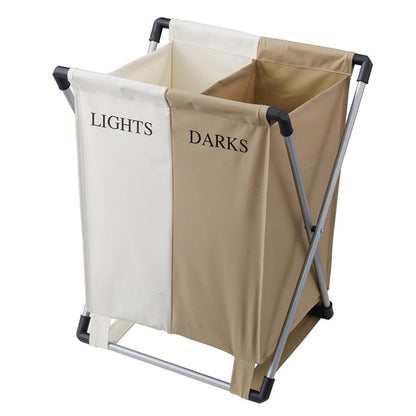 EUROHOME EW229 Double Laundry Bin for Light and Dark Clothes