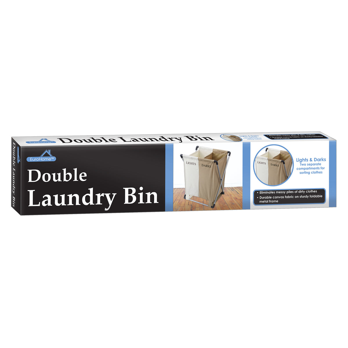 EUROHOME EW229 Double Laundry Bin for Light and Dark Clothes