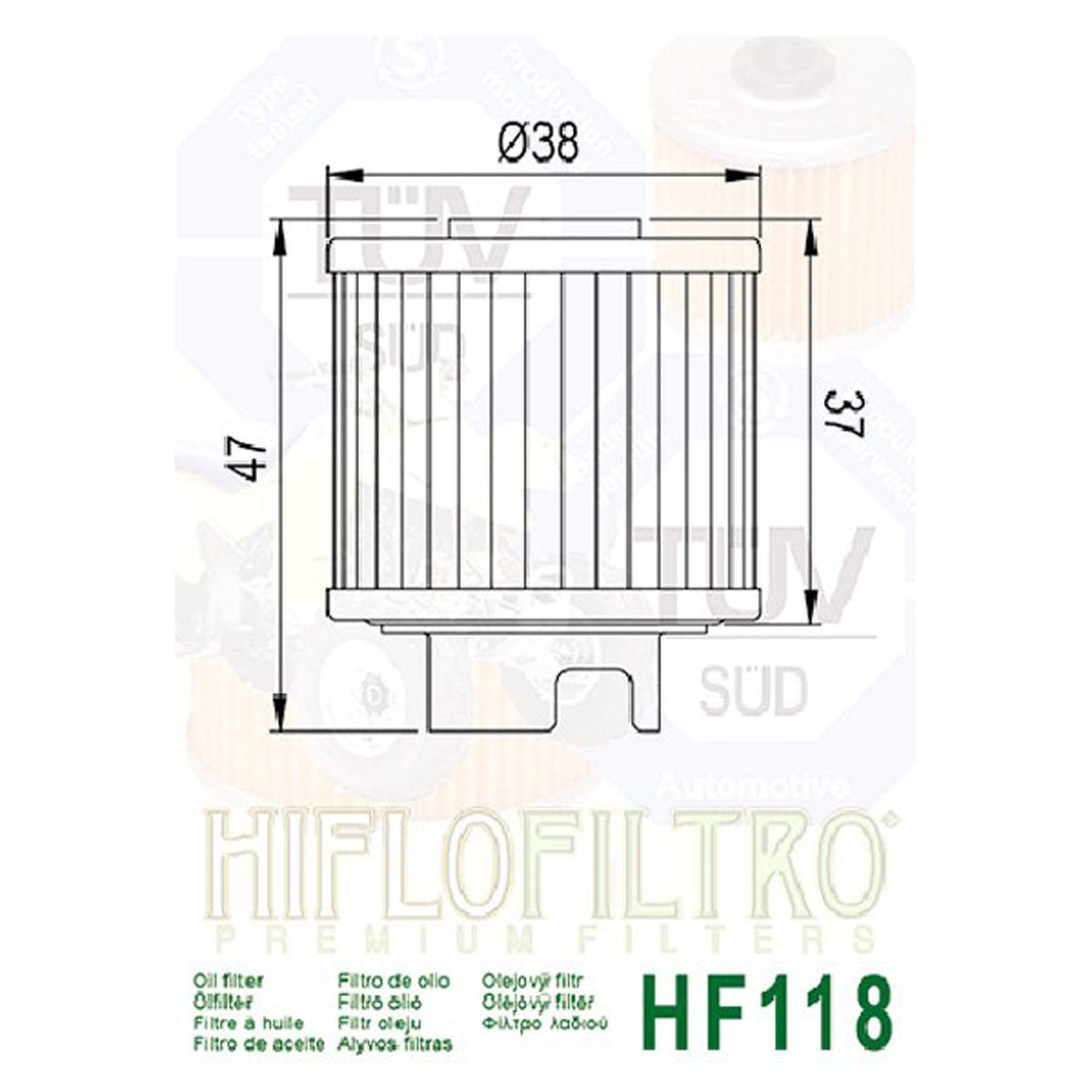 HI-FLO Honda HFF118 Oil Filter