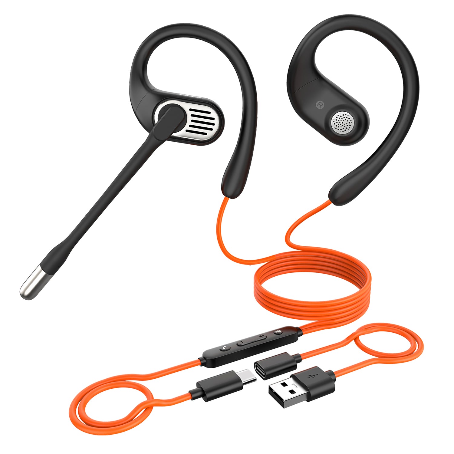 OPENROCK R-QK01-01 LINK 10 Open-Ear Wired Headset for Clear Calls and Music