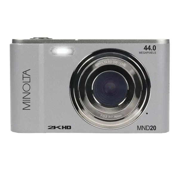 Minolta MND20 44 MP Digital Camera in Silver – High-Resolution Photography and Video