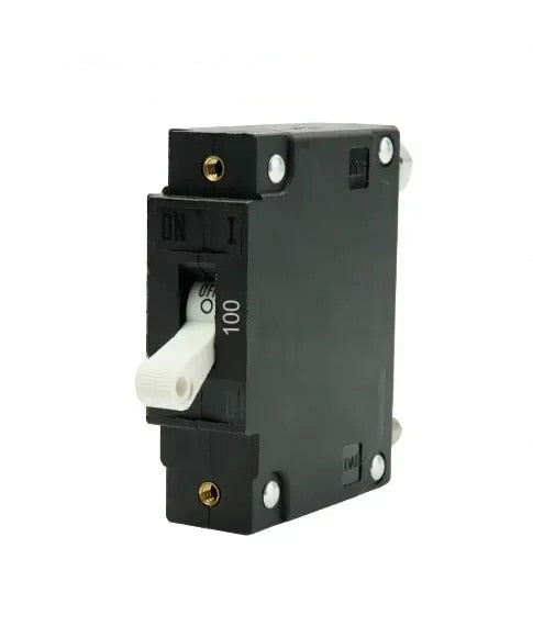 Egis Mobile Electronics EGIS C Series White Toggle Panel Mount Circuit Breaker 100 Amp, Single Pole, AC/DC