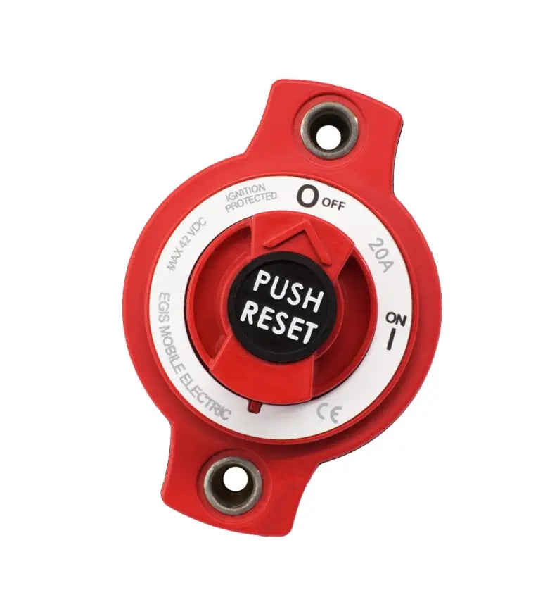 Egis Mobile Electronics EGIS 20A Mini Breaker Disconnect Switch Panel Mount (Part Number 4701-20)