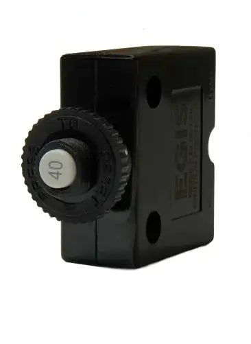 Egis Mobile Electronics EGIS Push Button Panel Mount Circuit Breaker 40 Amp with Spade Terminals