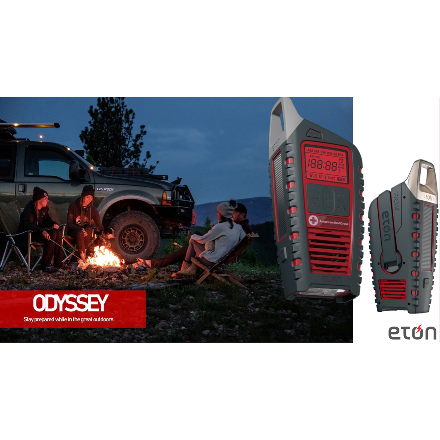 American Red Cross Odyssey BT Weather Radio with Solar Power, Bluetooth, and Emergency Features