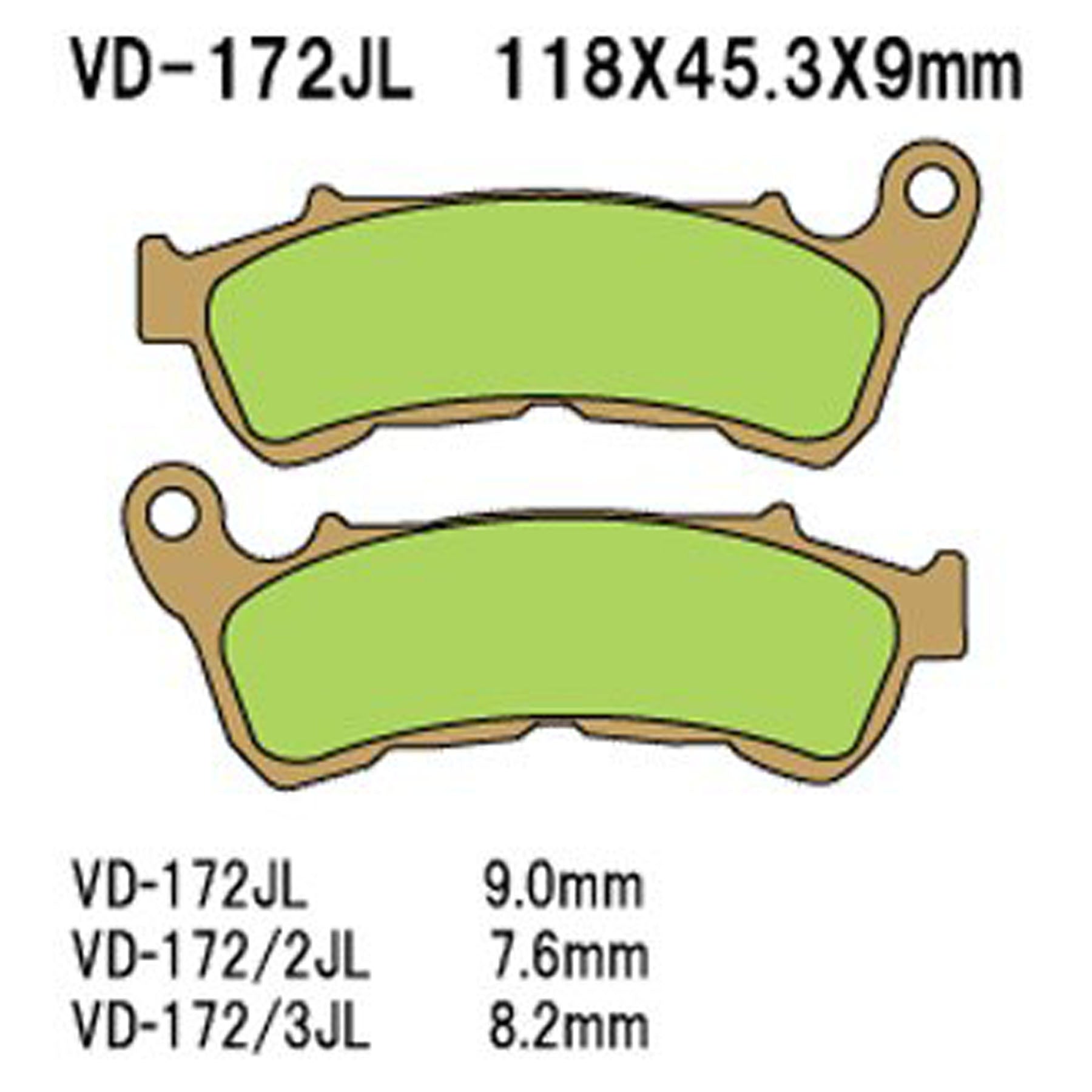 VESRAH VD-172RJL Brake Pads for Reliable Stopping Power