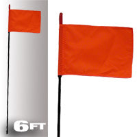 Firestik Black 6ft Fire Stick with Orange Safety Flag (Part F6-BLACK-8120R)