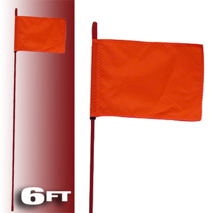 Firestik 6ft Red Fire Stick with Orange Safety Flag - Model F6-RED-8120R